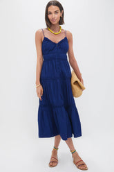 Blueberry Camden Cotton Poplin Tank Midi Dress